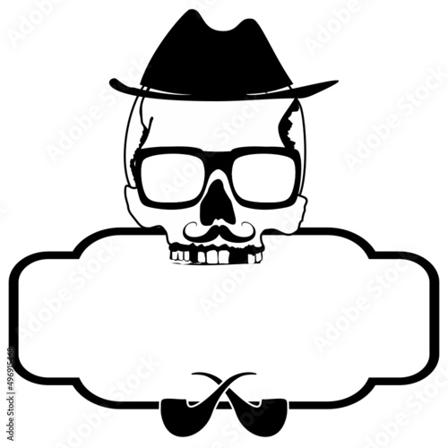 hipster skull tattoo
