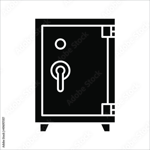 Money safe and Locker line icon. Bank safe box and strongbox vector illustration on white background