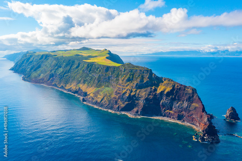 Panorama of Sao Jorge island in the Azores, Portugal photo