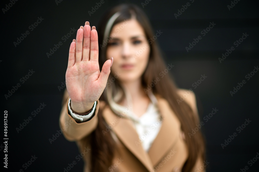 Woman's hand showing reject or stop Woman's hand showing reject or stop