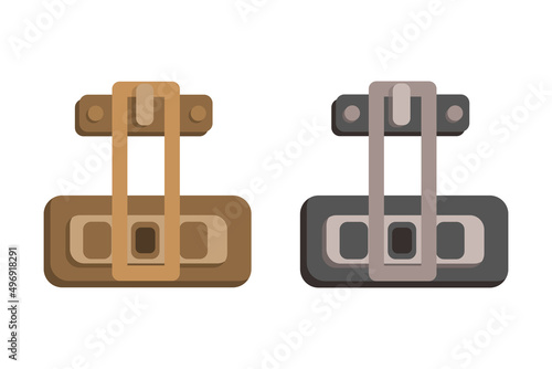 Travel suitcase locks (gold and silver). Vector image.