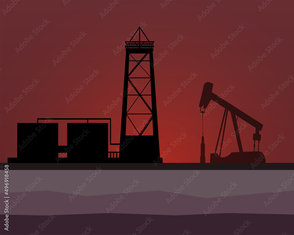 Oil rig icon. of oil rig vector icon