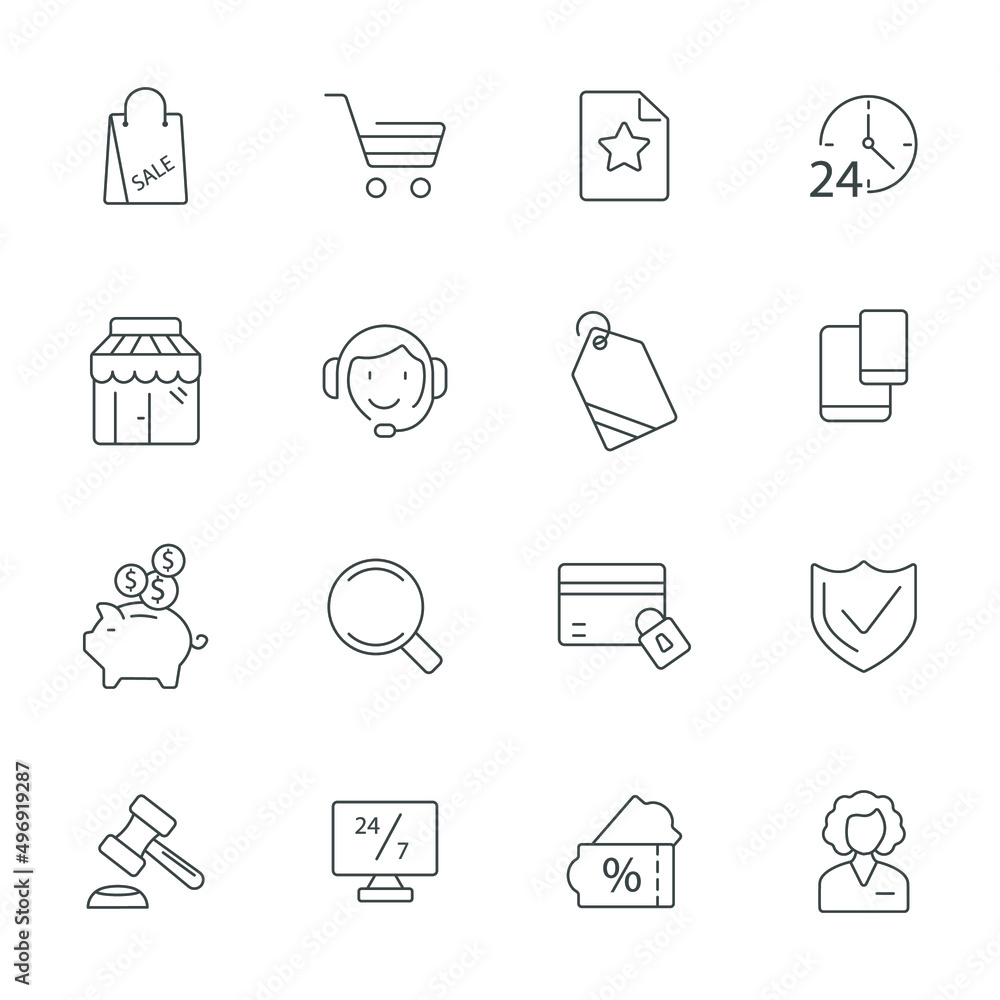 E-commerce, online shopping and delivery icons set . E-commerce, online shopping and delivery pack symbol vector elements for infographic web E-commerce, online shopping and delivery icons set . E-commerce, online shopping and delivery pack symbol vector elements for infographic web