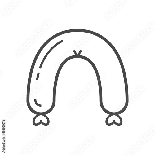 Vector linear icon with long sausage