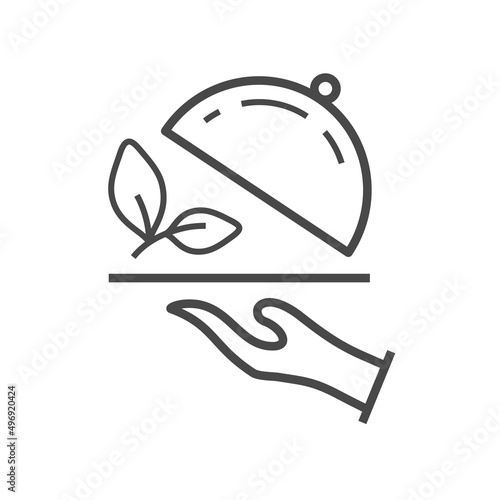 Vector linear icon with salad