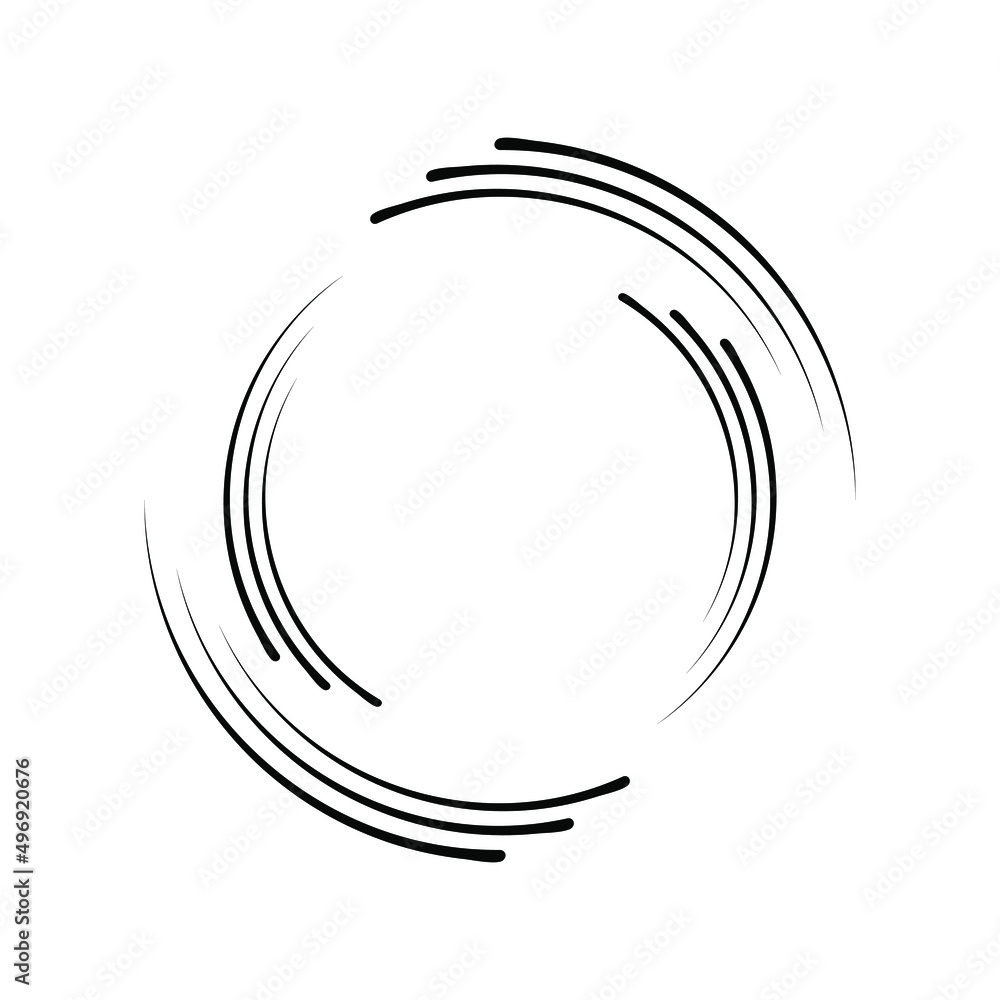 Black vector curvy speed lines in circle form. Geometric art. Trendy design element for frame, logo, tattoo, sign, symbol, web pages, prints, posters, template, pattern and abstract background Black vector curvy speed lines in circle form. Geometric art. Trendy design element for frame, logo, tattoo, sign, symbol, web pages, prints, posters, template, pattern and abstract background