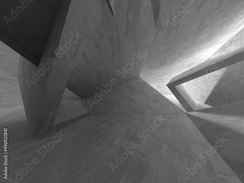 Abstract architecture background. Empty rough concrete interior