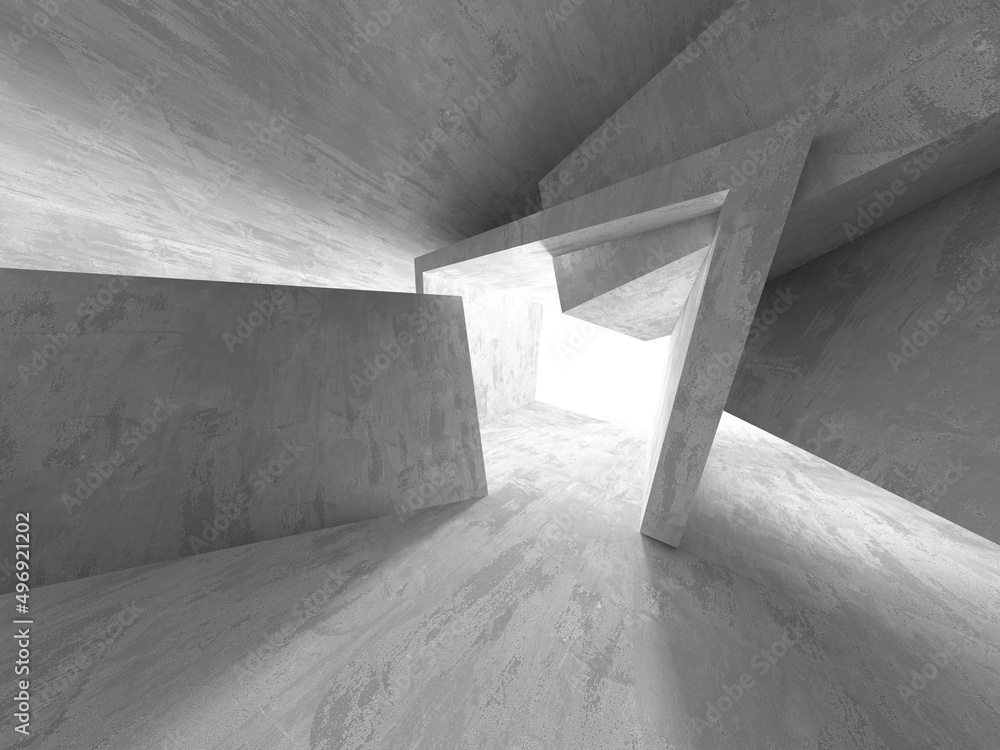 Dark Concrete Wall Architecture. Empty Room Dark Concrete Wall Architecture. Empty Room