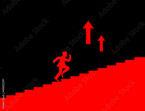Businessman walking on growing graph. success investment business concept. vector illustration. flat cartoon design.