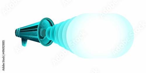mouthpiece shout with background for text on a white background, isolated