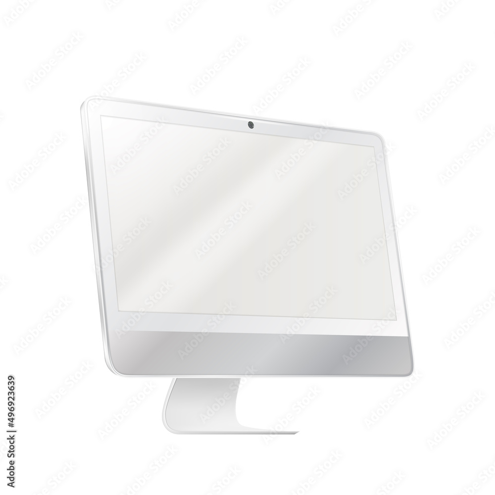 Computer Monitor Electronic Technology Vector. Blank Pc Equipment Display With Web Camera For Watching Movie Or Working In Internet Online. Hi-tech Modern System Use Template Realistic 3d Illustration Computer Monitor Electronic Technology Vector. Blank Pc Equipment Display With Web Camera For Watching Movie Or Working In Internet Online. Hi-tech Modern System Use Template Realistic 3d Illustration