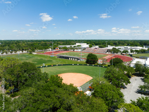 Aerial view of Boone Highschool in Orlando Florida. April, 2022 photo