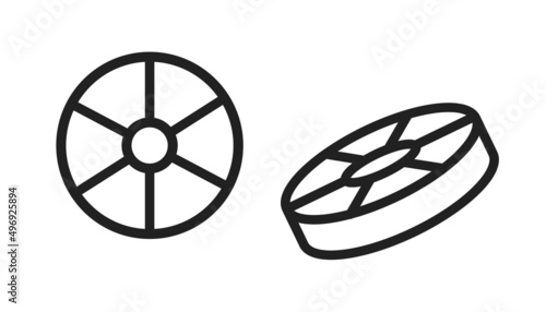 Pasta rotelle icon. Vector illustration photo