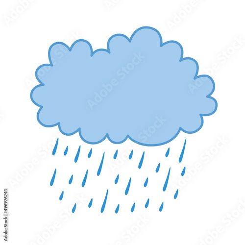 Dark rain cloud isolated, weather forecast vector icon.