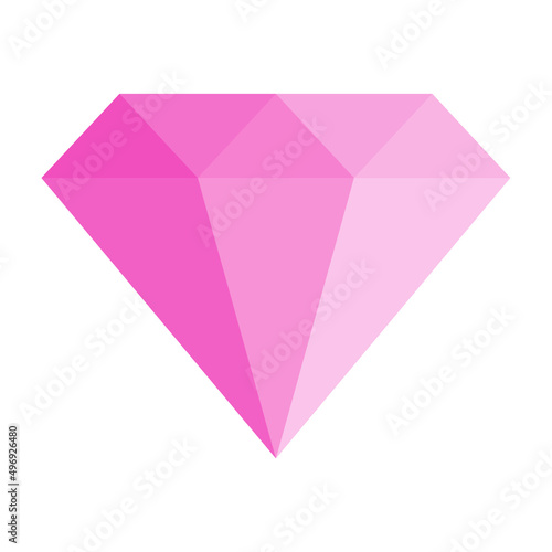 Simple pink diamond vector icon