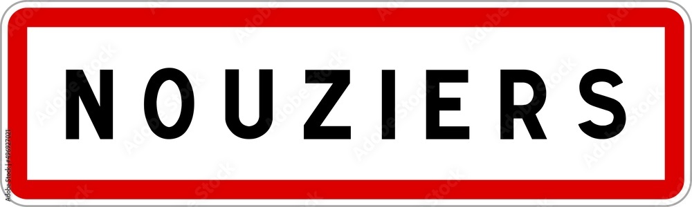 Panneau entrée ville agglomération Nouziers / Town entrance sign Nouziers