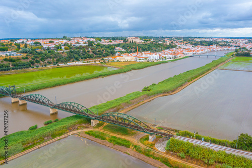 Salt pans at Alcacer do Sal town in Portugal