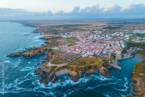 Aerial view of Porto Covo in Portugal photo