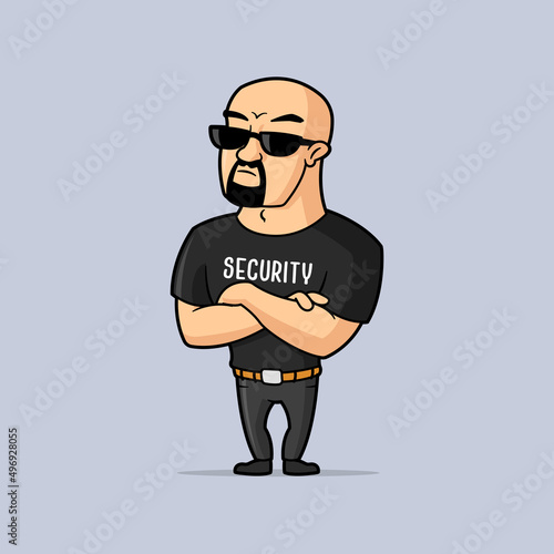 Security guard vector cartoon illustration