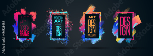 Vector frame for text Modern Art graphics for hipsters