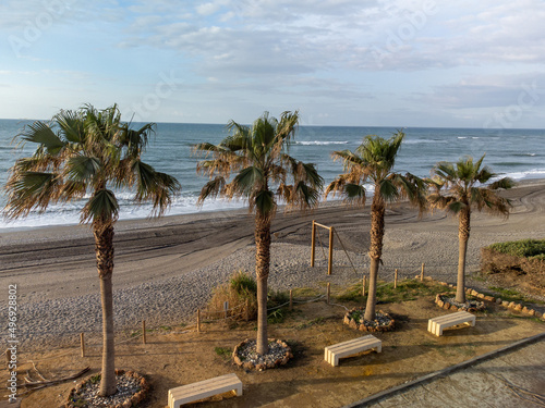 Beaches of Torrox Costa on Costa del Sol, Andalusia, Spain in April. Overwinter is Spain. photo