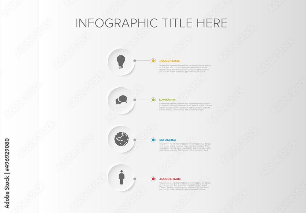 Simple Infographic with Four Circle Icon Elements Stock Template ...