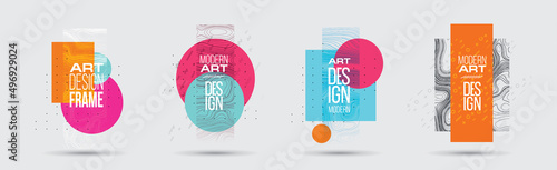 minimalistic hipster colored frame design. Vector line gradient halftone. frame for text Modern Art graphics. design business cards, invitations, gift cards, flyers ,brochures vector illustration.