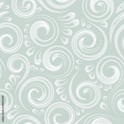 Elegant Seamless Vector Pattern with curve floral elements. Fashionable vector template for your design.