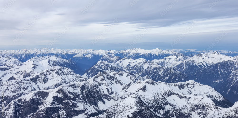 Aerial View of Canadian Rocky Mountain Landscape.