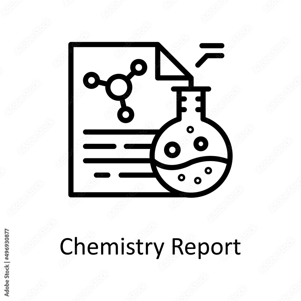 Chemistry Report vector Outline Icon Design illustration. Educational Technology Symbol on White background EPS 10 File Chemistry Report vector Outline Icon Design illustration. Educational Technology Symbol on White background EPS 10 File