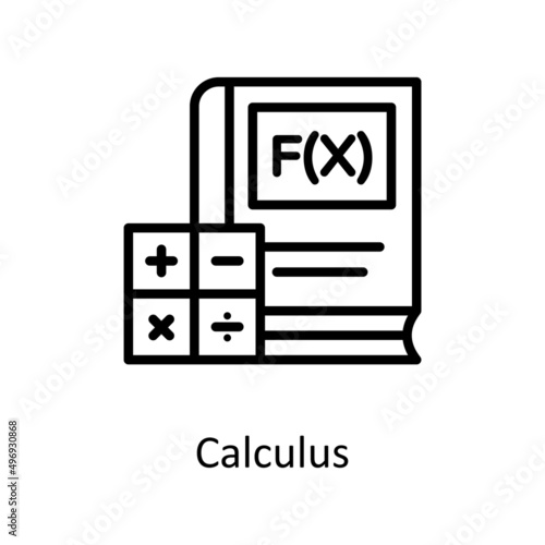 Calculus vector Outline Icon Design illustration. Educational Technology Symbol on White background EPS 10 File
