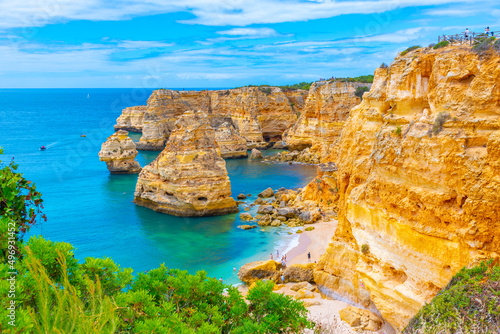 Cliffs near Benagil in Algarve region of Portugal