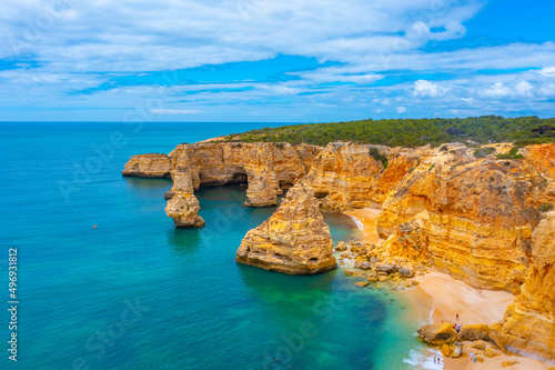 Cliffs near Benagil in Algarve region of Portugal