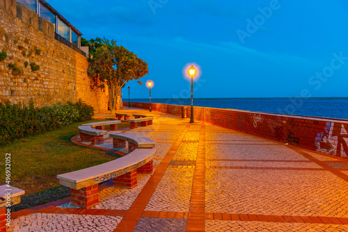 Seaside promenade at the Portuguese town Faro