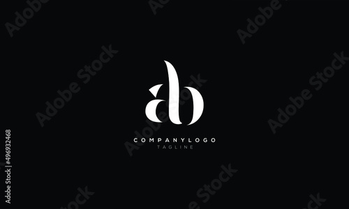 AB BA Abstract initial monogram letter alphabet logo design