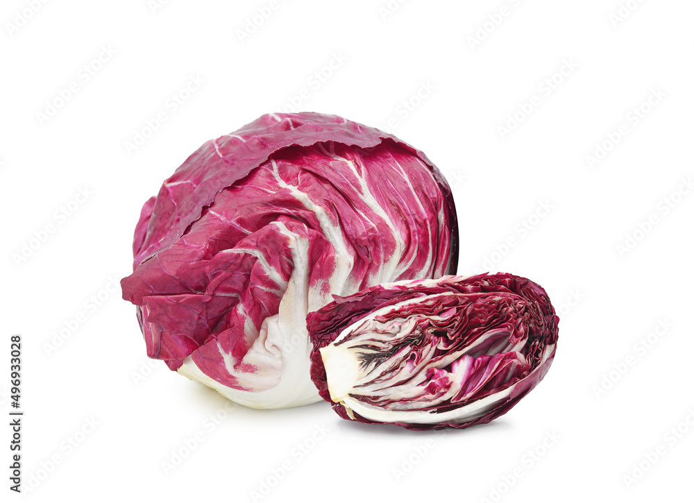Radicchio, Red salad isolated on white background. Radicchio, Red salad isolated on white background.