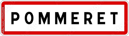 Panneau entrée ville agglomération Pommeret / Town entrance sign Pommeret