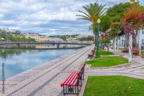 Houses on riverside of Gilao river in Tavira, Portugal