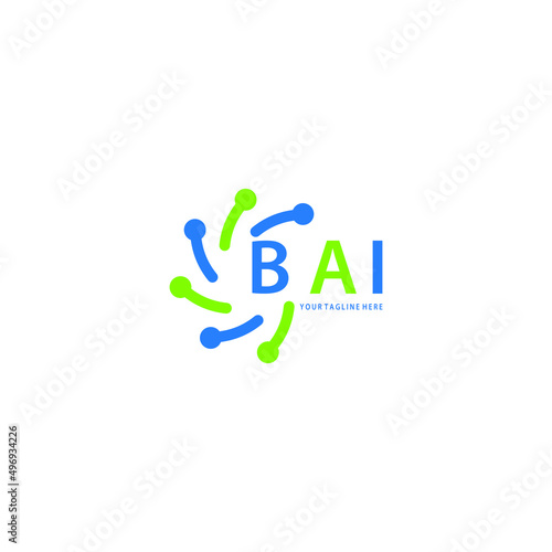 BAI logo design initial creative letter on white background.
BAI vector logo simple, elegant and luxurious,technology logo shape.BAI unique letter logo design. 
