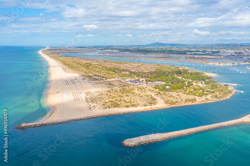 Aerial view of Ilha de Tavira in Portugal photo