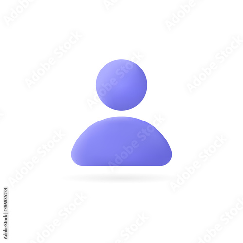3d user icon in a minimalistic style. User symbol for your website design, logo, app, UI.