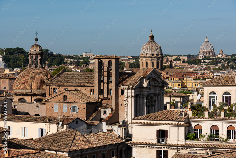 view from the Campidoglio of the beauty of Rome, Italy