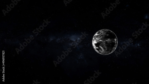 Dark High Contrast Planet Earth Rendered animation background. 