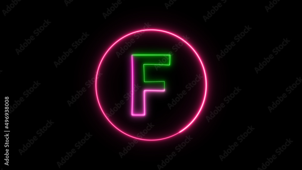 Glowing neon font. pink color glowing neon letter. Glowing neon font. pink color glowing neon letter.