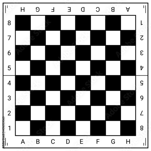Hand drawn chessboard. Intelligent and strategic game. Playing field. Doodle. Vector