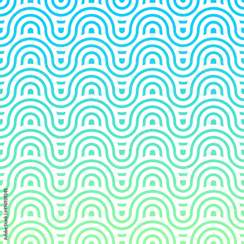 Abstract blue and green overlapping circles, ethnic pattern background. 