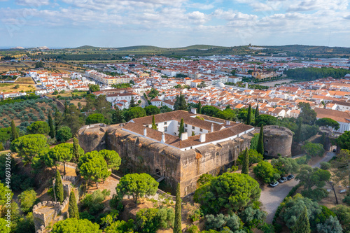 View of castle at Vila Vicosa in Portugal