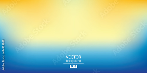 Abstract blurred gradient mesh background in blue and yellow colors of national flag of Ukraine. Poster or banner template. Easy editable soft colored EPS8 vector illustration without transparency.