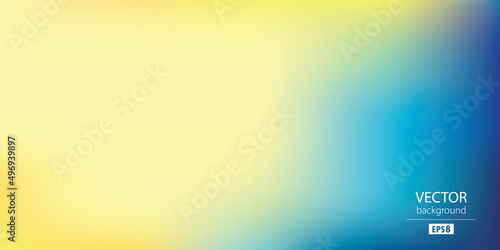 Abstract blurred gradient mesh background in blue and yellow colors of national flag of Ukraine. Poster or banner template. Easy editable soft colored EPS8 vector illustration without transparency.