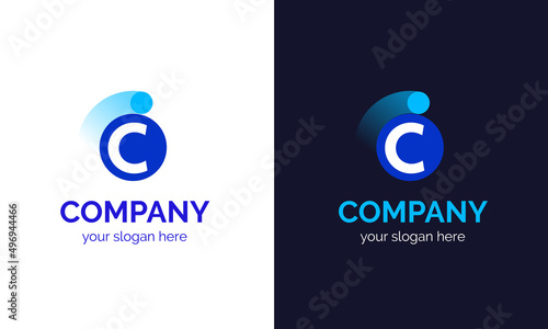  hi-tech company startup. vector sign, Modern Minimal Design  C logo